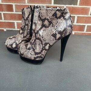 bebe Snakeskin Patterned Heeled Boots